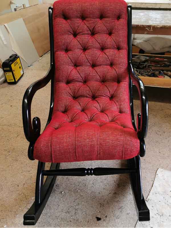 Reupholstered rocking chair