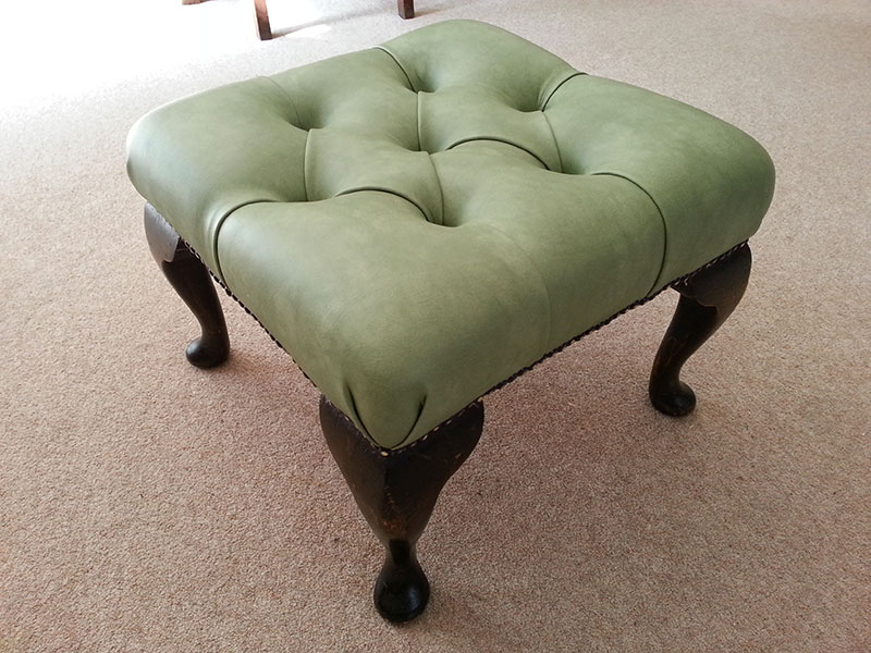 Footstool with new upholstery