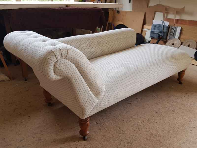 Reupholstered chaise longue